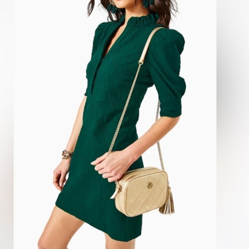 🌸 NWT Lilly Pulitzer elsey elbow sleeve dress Evergreen MEDIUM
